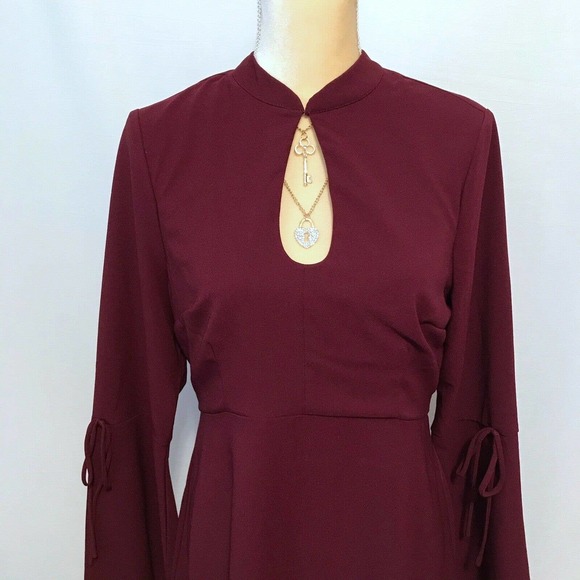 ECI New York NWOT Burgundy Dress Women 10 - Picture 3 of 9
